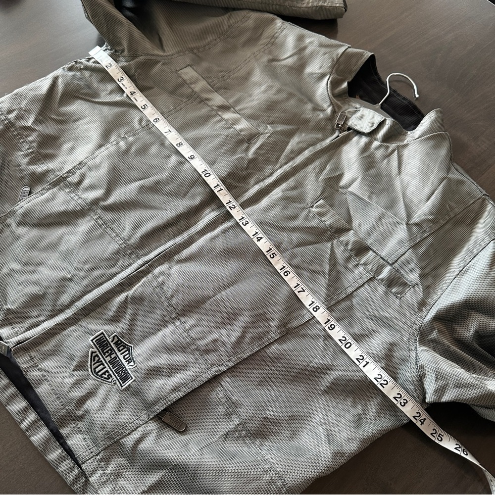 Harley Davidson Silver Moto Cropped Riding Jacket XL - Picture 12 of 13